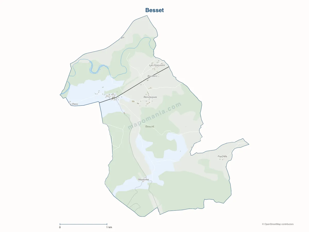 Carte de Besset à personnaliser
