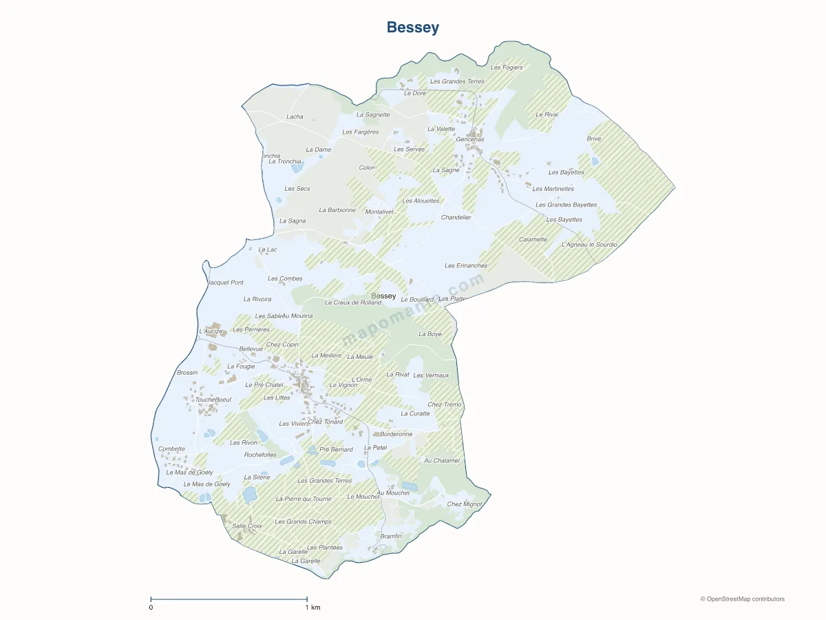 Carte de Bessey à personnaliser