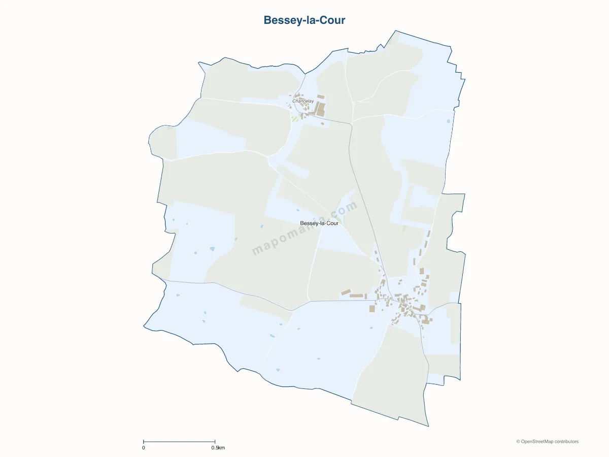 Carte de Bessey-la-Cour à personnaliser