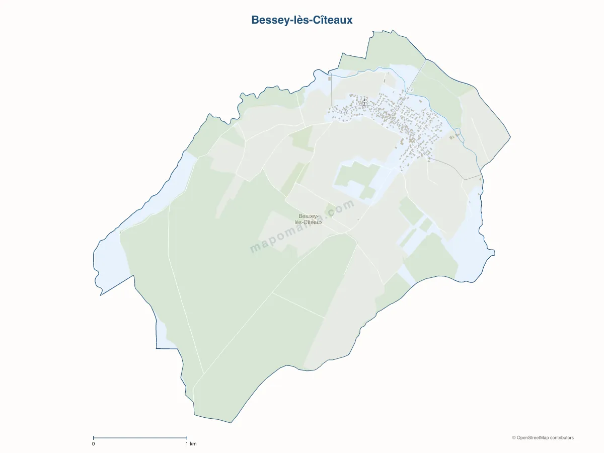 Carte de Bessey-lès-Cîteaux à personnaliser