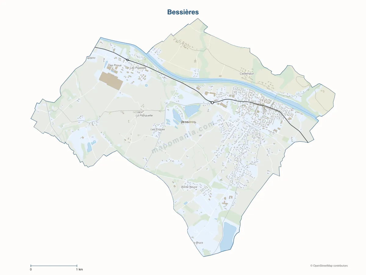 Carte de Bessières à personnaliser