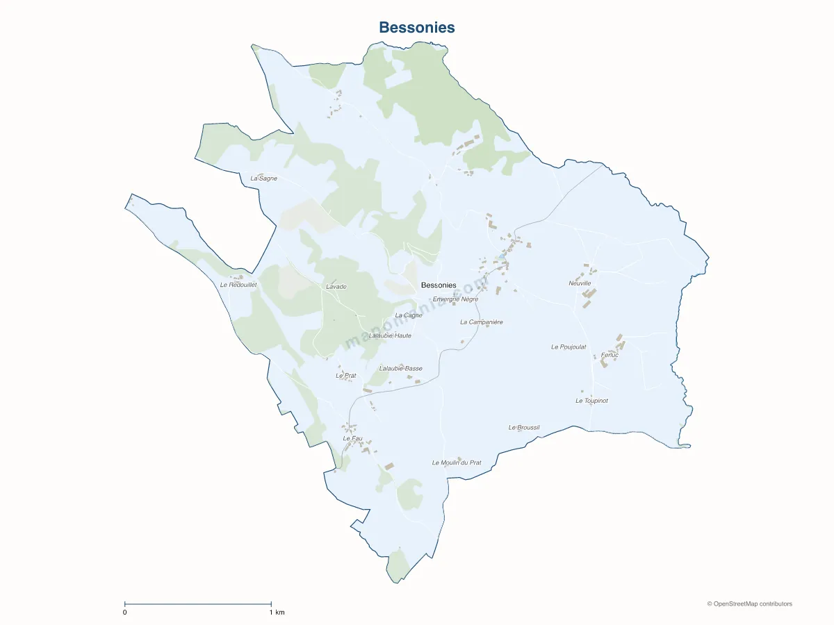 Carte de Bessonies à personnaliser
