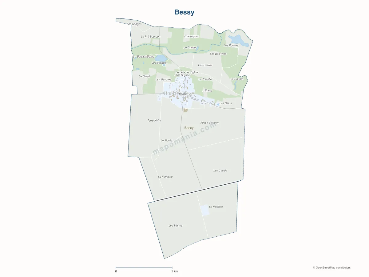 Carte de Bessy à personnaliser