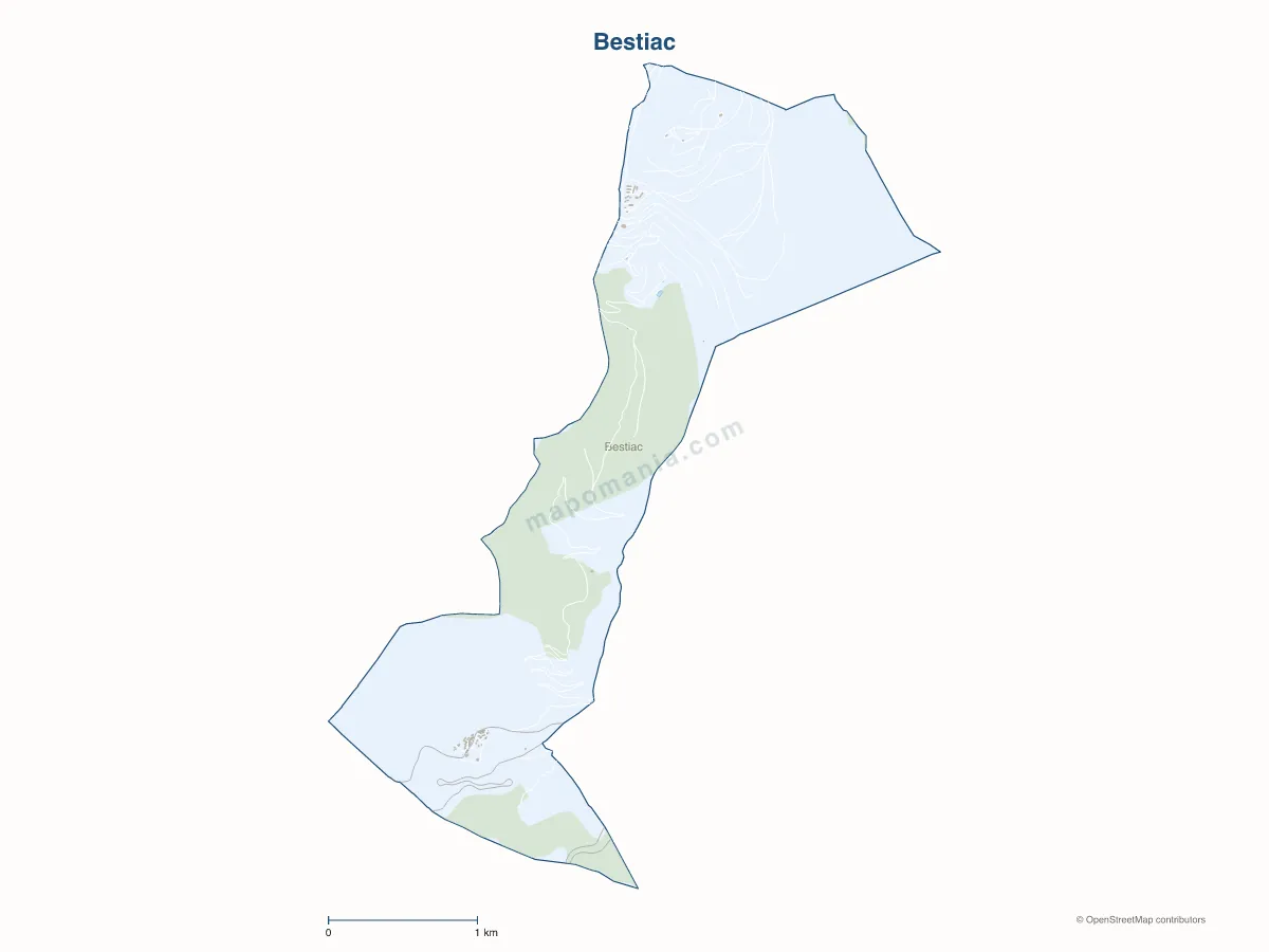 Carte de Bestiac à personnaliser