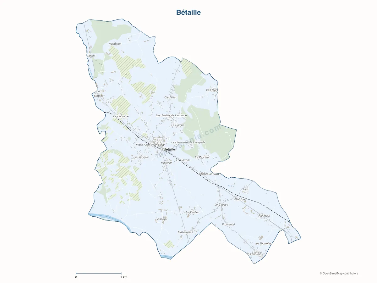 Carte de Bétaille à personnaliser