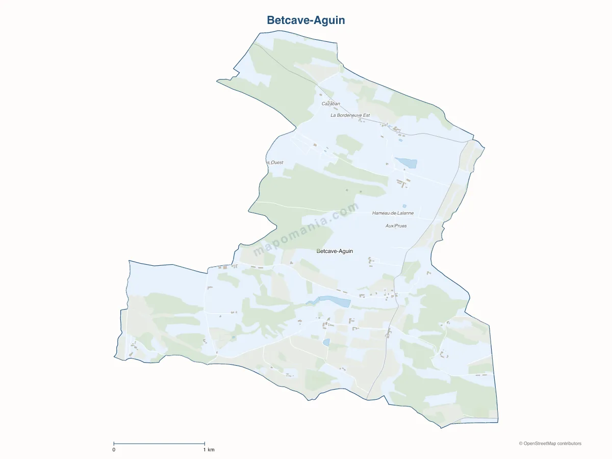 Carte de Betcave-Aguin à personnaliser