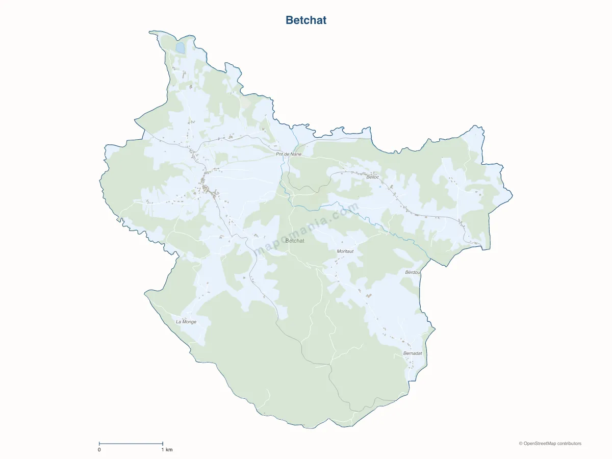 Carte de Betchat à personnaliser