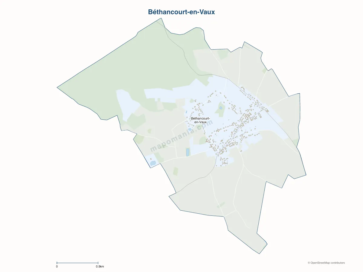 Carte de Béthancourt-en-Vaux à personnaliser