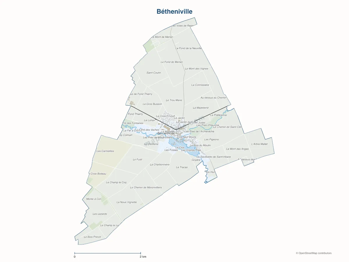 Carte de Bétheniville à personnaliser