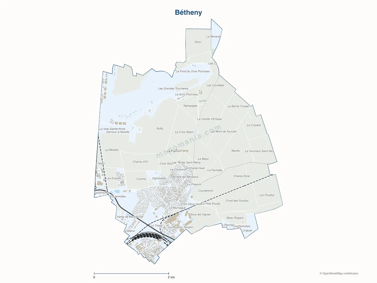 Carte de Bétheny à personnaliser