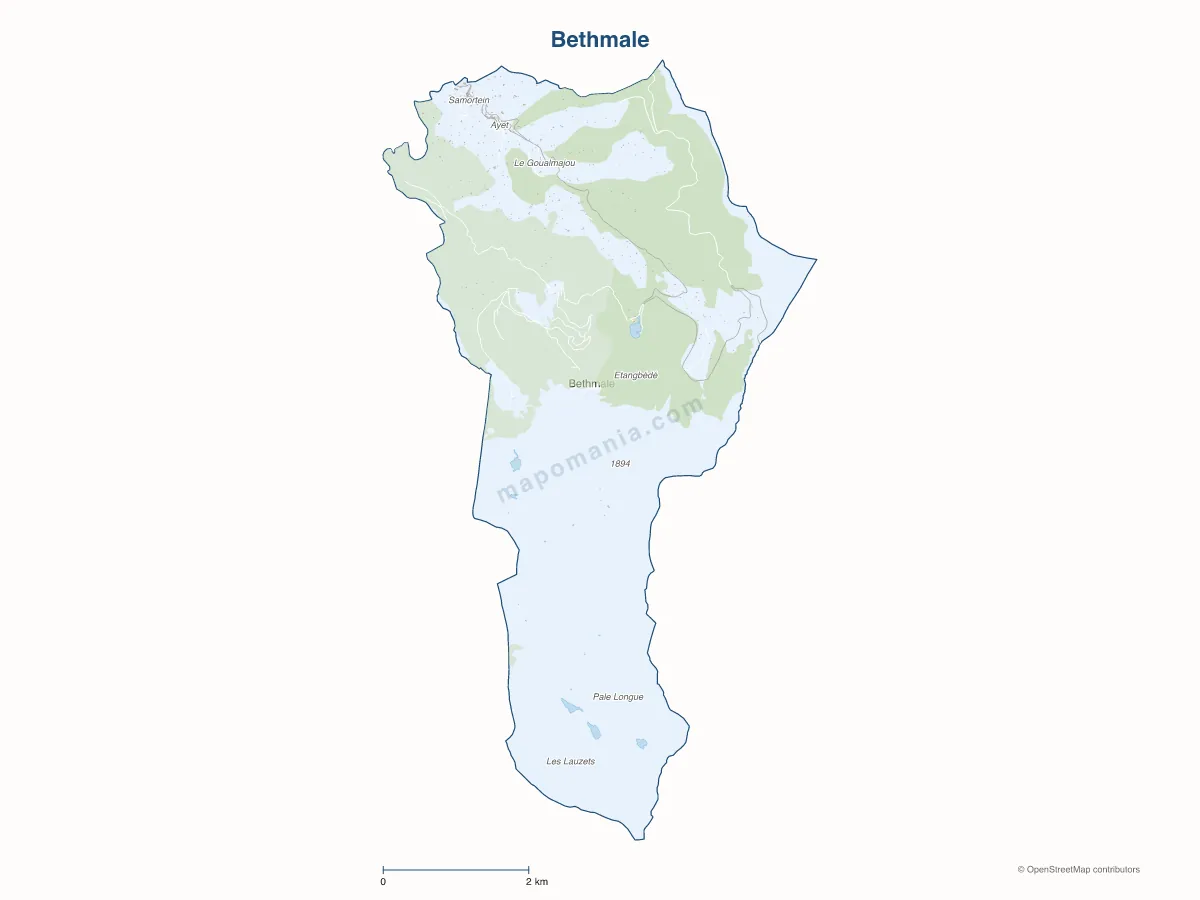 Carte de Bethmale à personnaliser