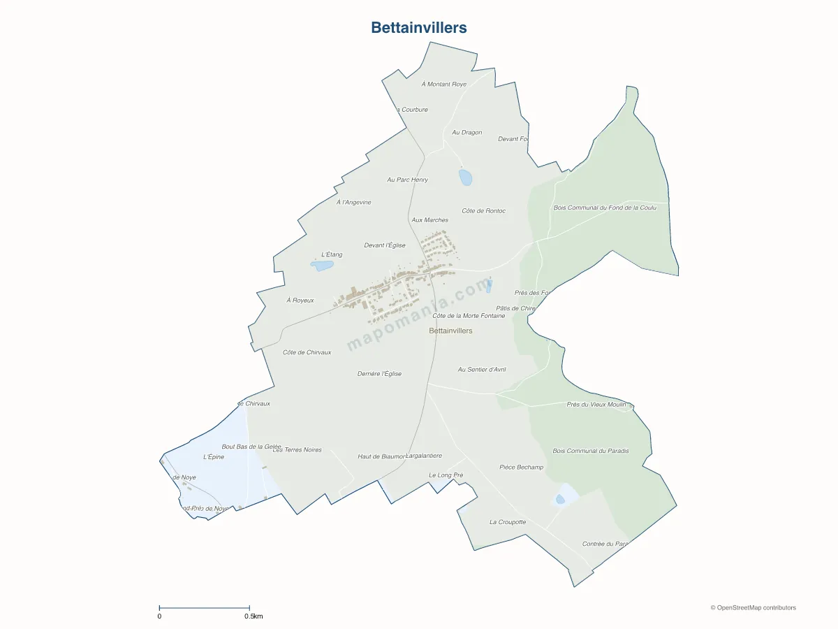 Carte de Bettainvillers à personnaliser
