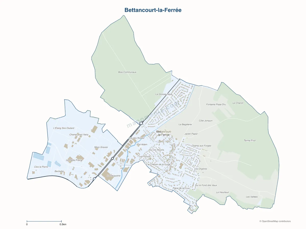 Carte de Bettancourt-la-Ferrée à personnaliser