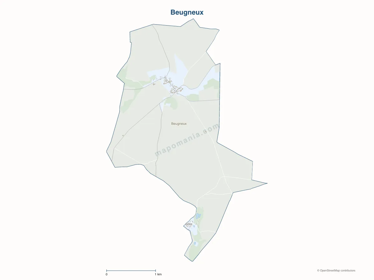Carte de Beugneux à personnaliser