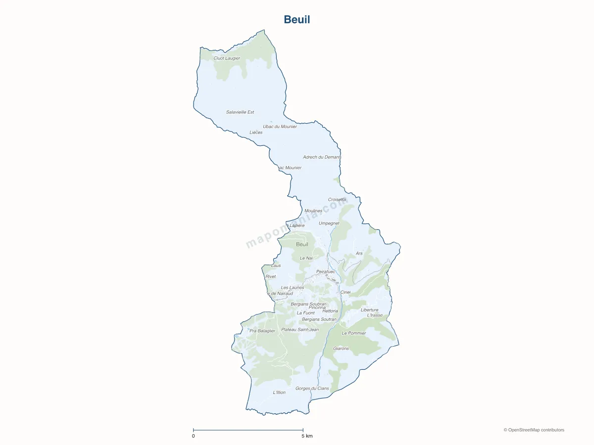 Carte de Beuil à personnaliser