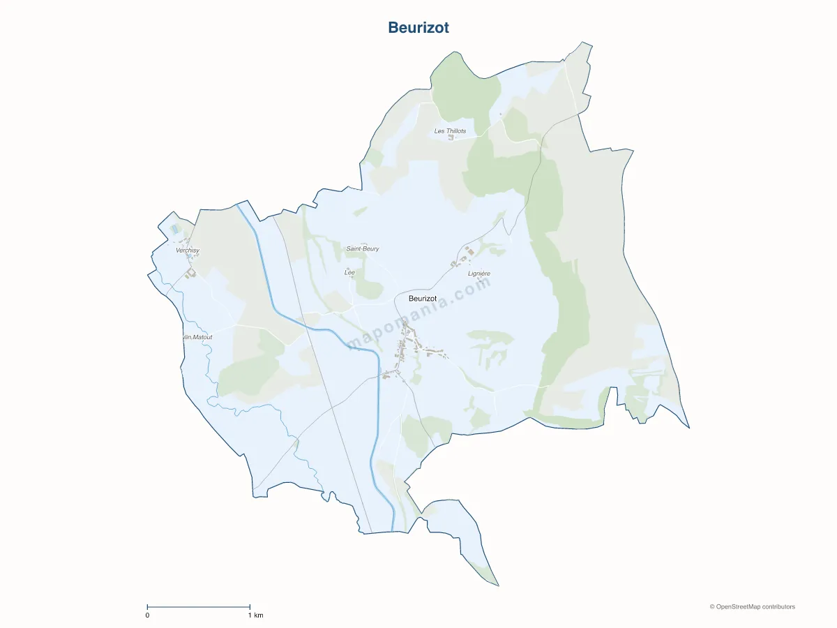 Carte de Beurizot à personnaliser