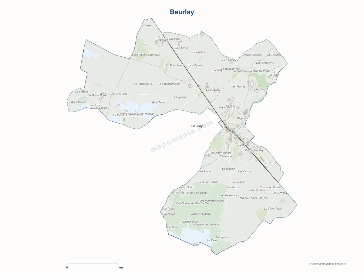 Carte de Beurlay à personnaliser