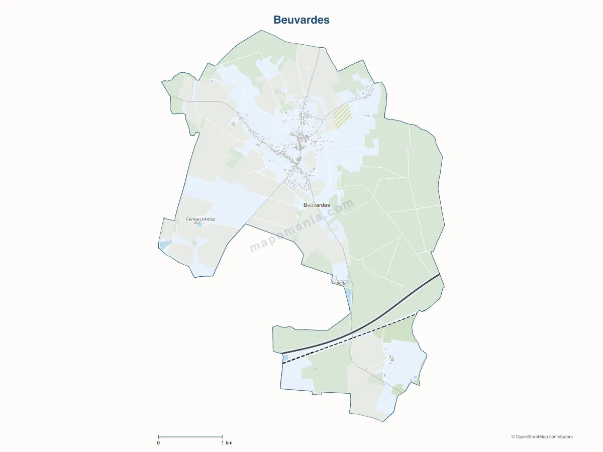 Carte de Beuvardes à personnaliser