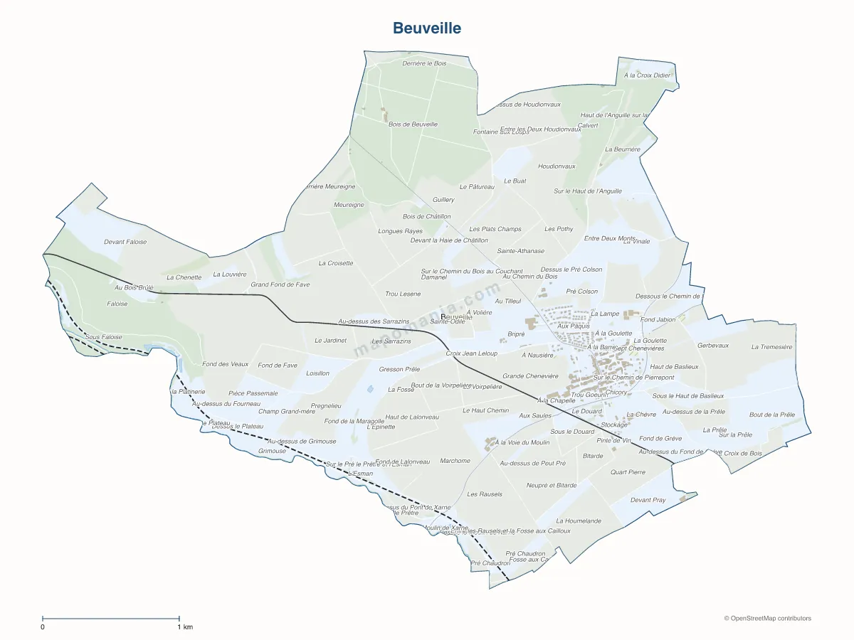 Carte de Beuveille à personnaliser
