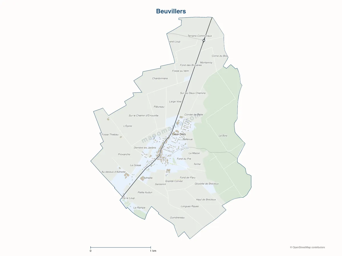Carte de Beuvillers à personnaliser