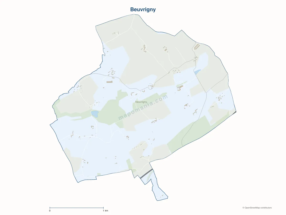 Carte de Beuvrigny à personnaliser