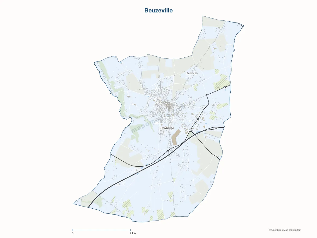 Carte de Beuzeville à personnaliser