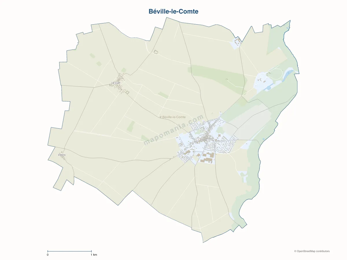 Carte de Béville-le-Comte à personnaliser