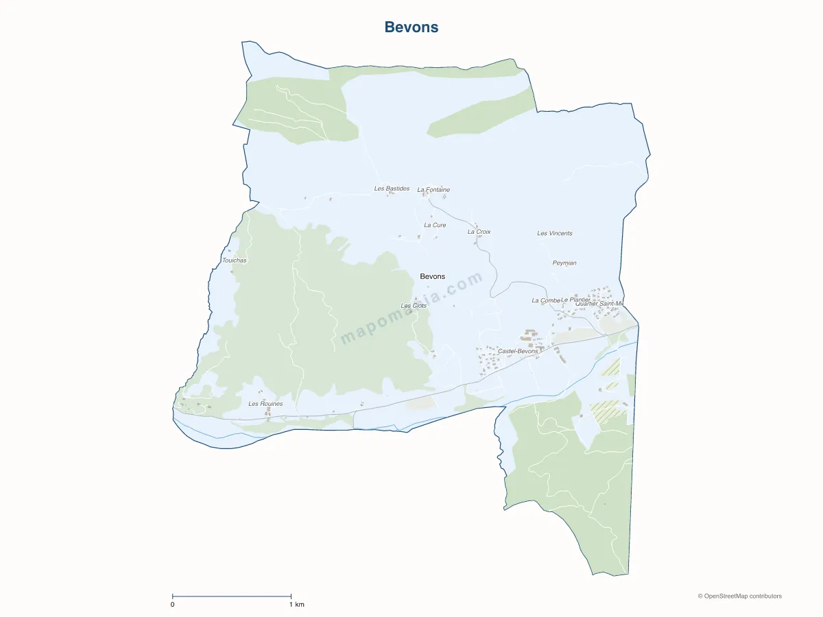 Carte de Bevons à personnaliser