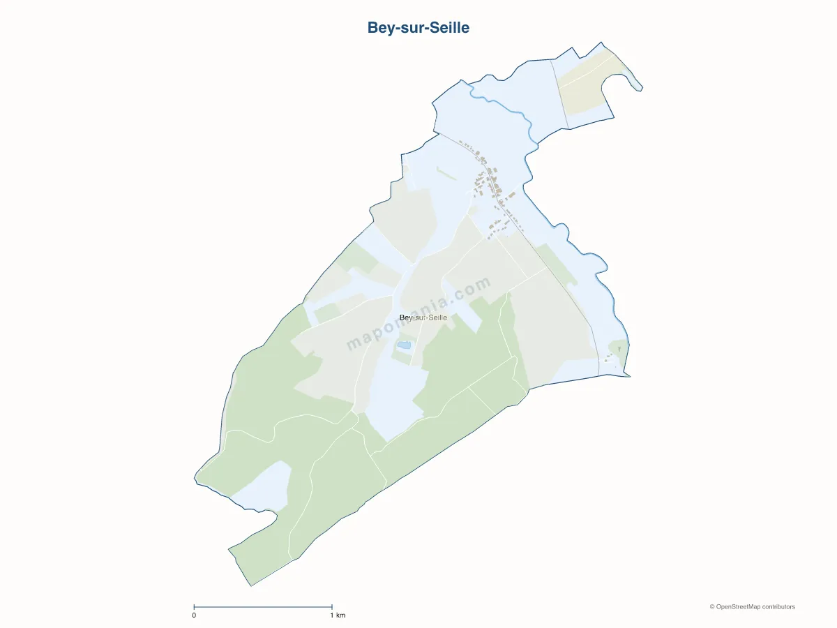 Carte de Bey-sur-Seille à personnaliser