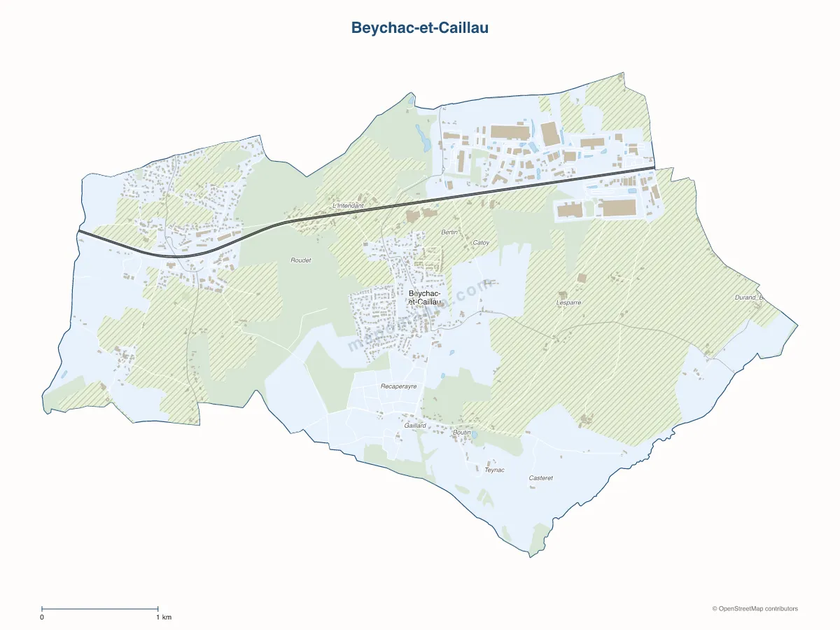 Carte de Beychac-et-Caillau à personnaliser