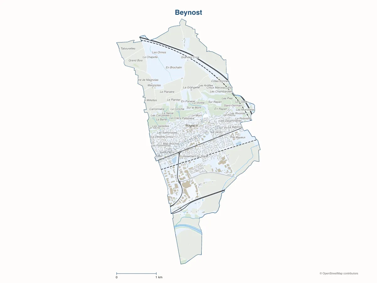 Carte de Beynost à personnaliser