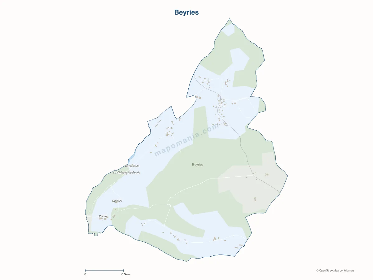 Carte de Beyries à personnaliser
