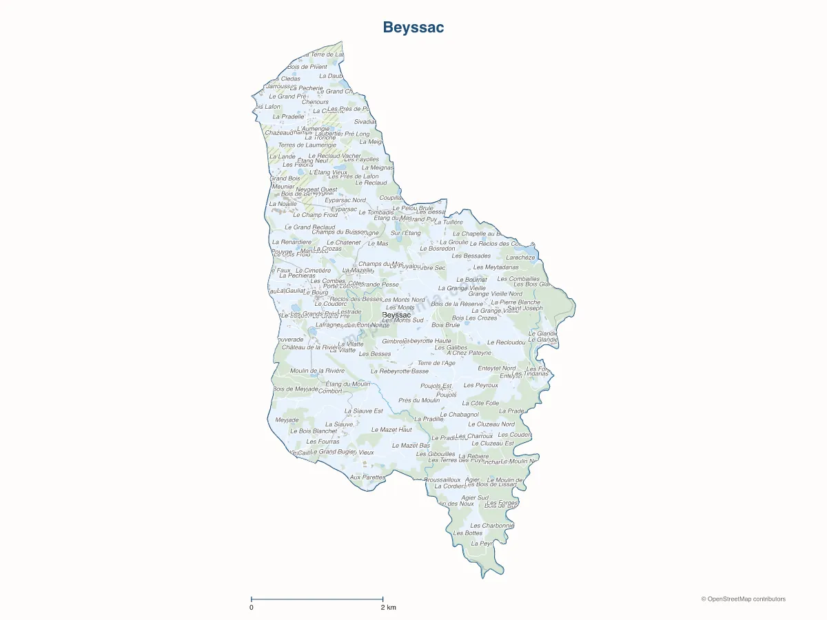 Carte de Beyssac à personnaliser