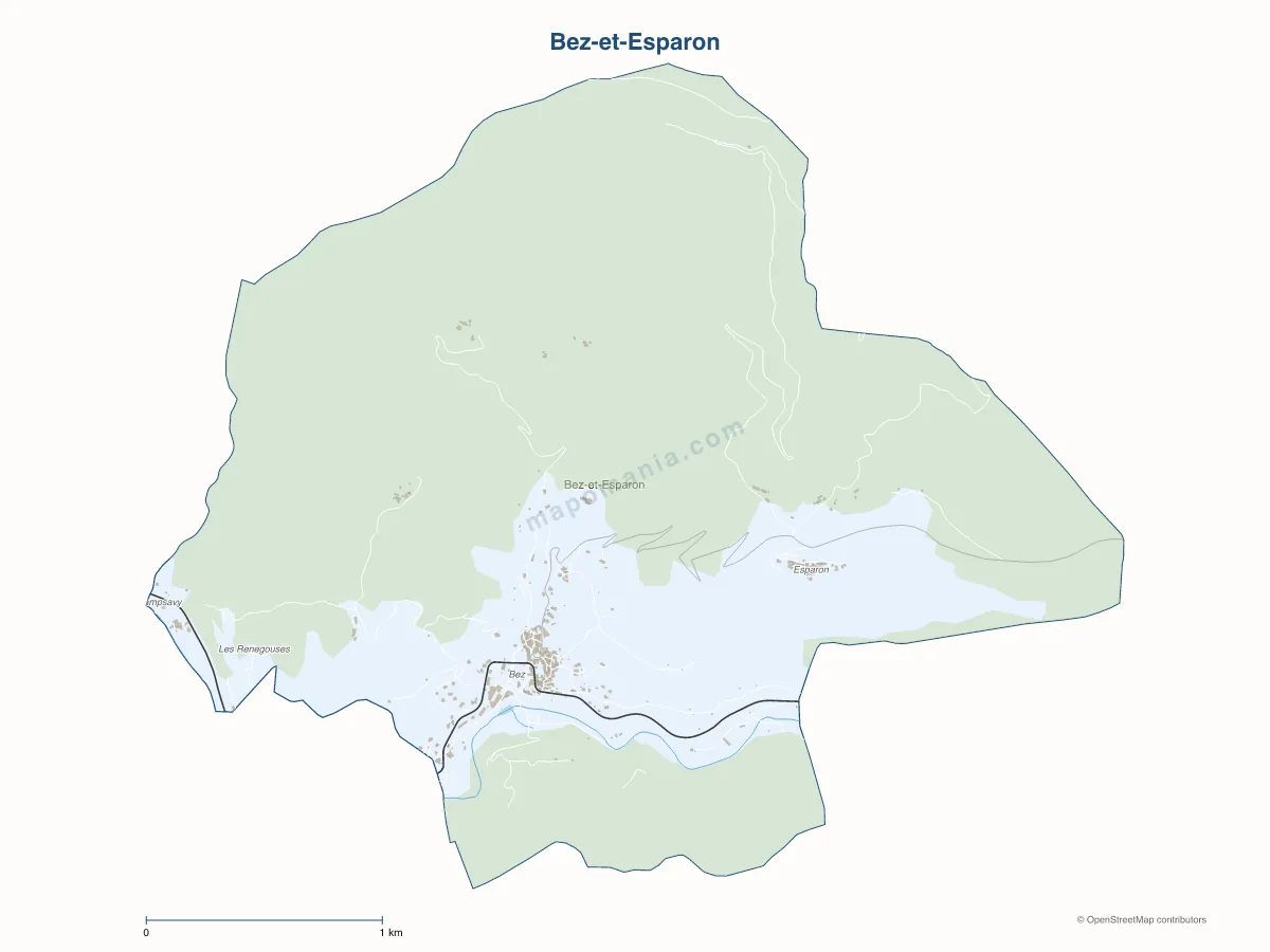 Carte de Bez-et-Esparon à personnaliser