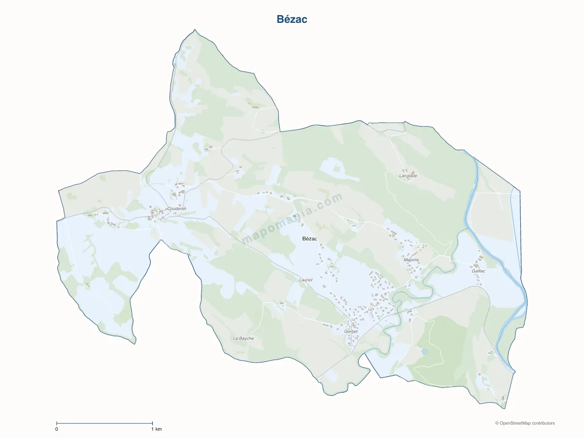 Carte de Bézac à personnaliser
