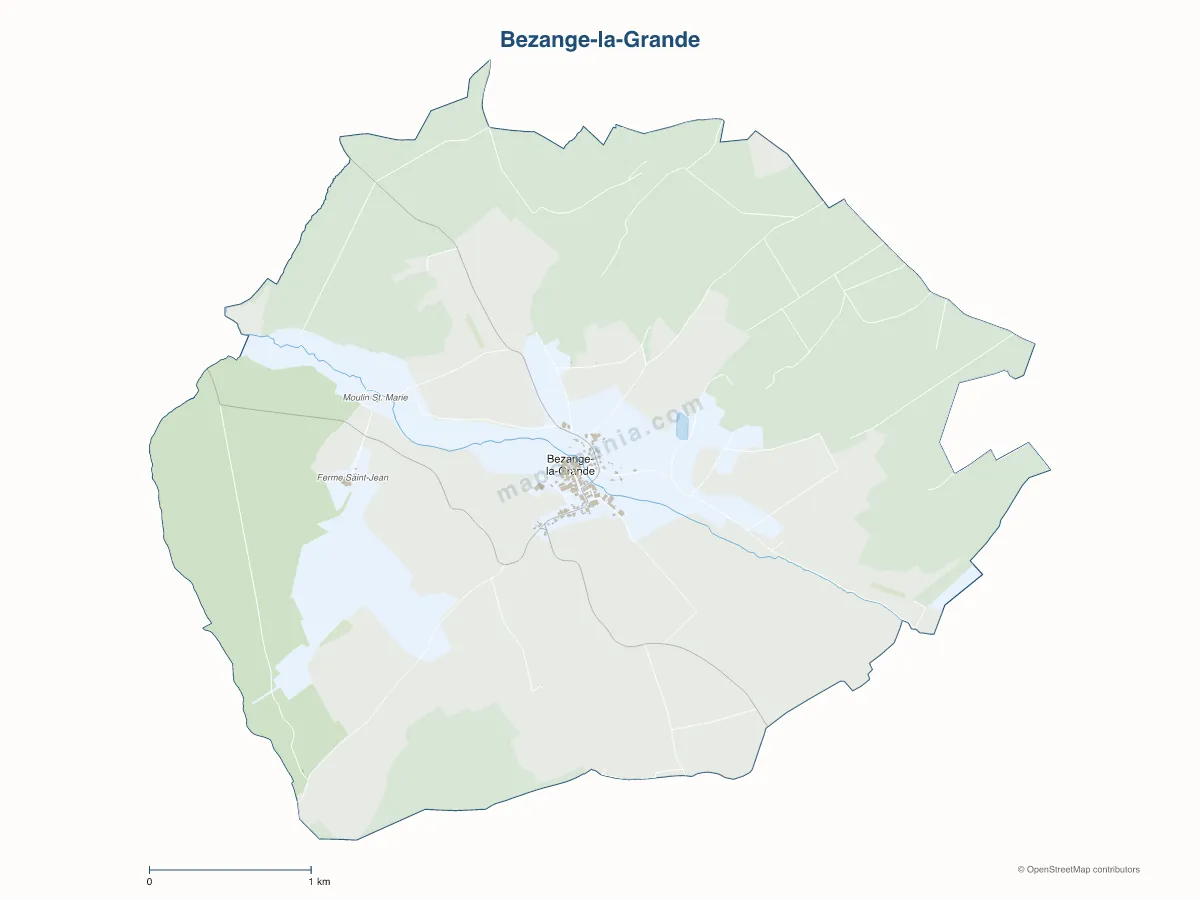Carte de Bezange-la-Grande à personnaliser