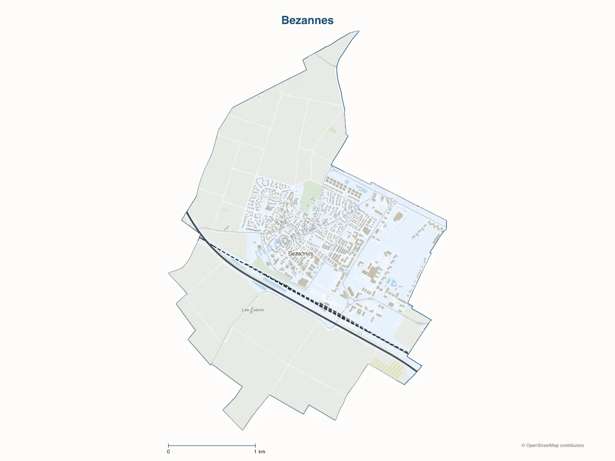Carte de Bezannes à personnaliser