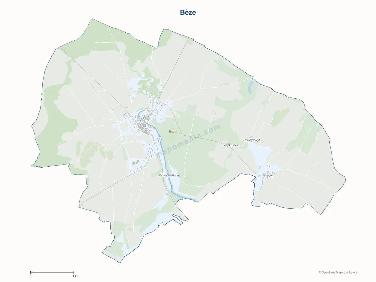 Carte de Bèze à personnaliser