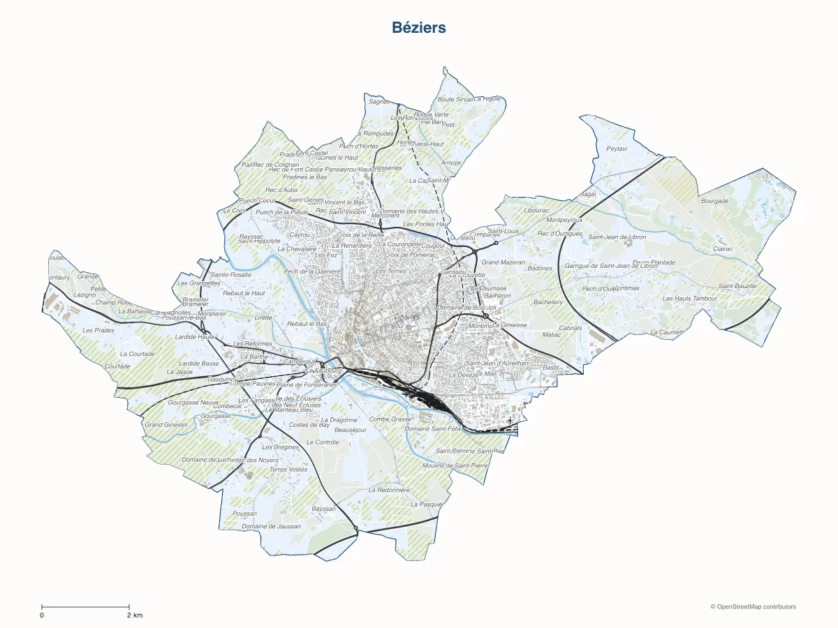 Carte de Béziers à personnaliser