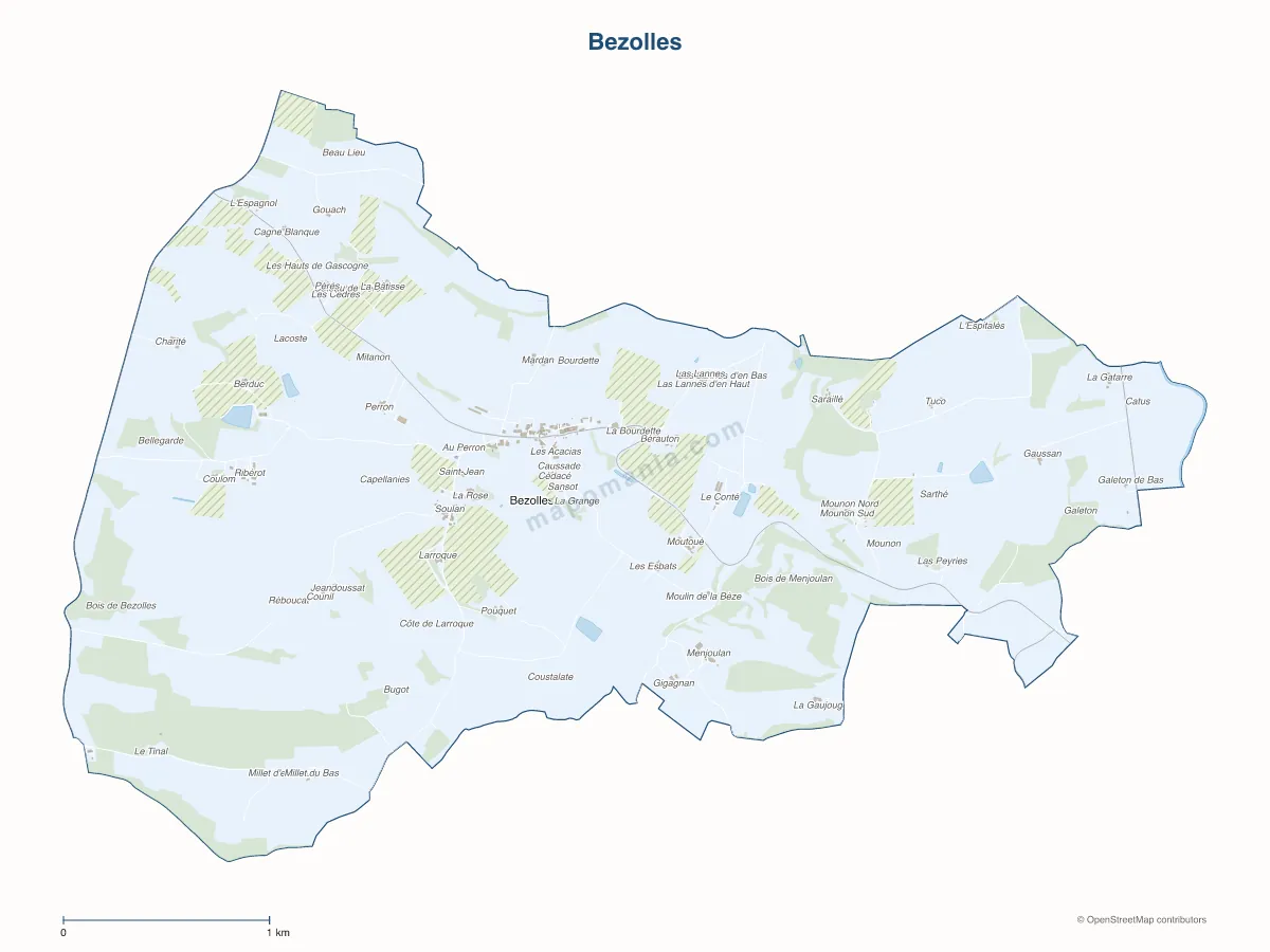 Carte de Bezolles à personnaliser