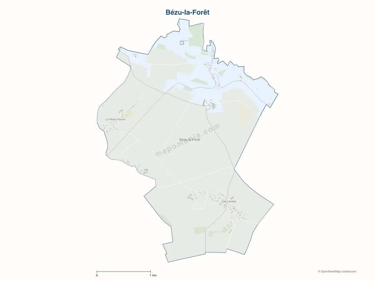 Carte de Bézu-la-Forêt à personnaliser
