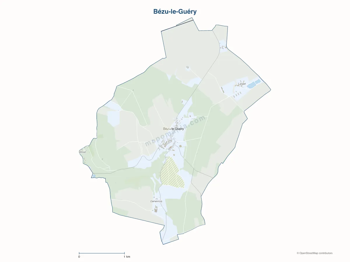 Carte de Bézu-le-Guéry à personnaliser