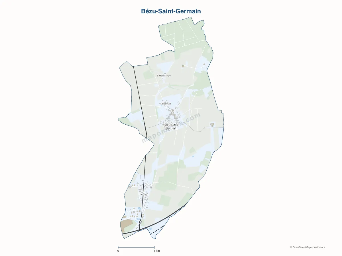 Carte de Bézu-Saint-Germain à personnaliser