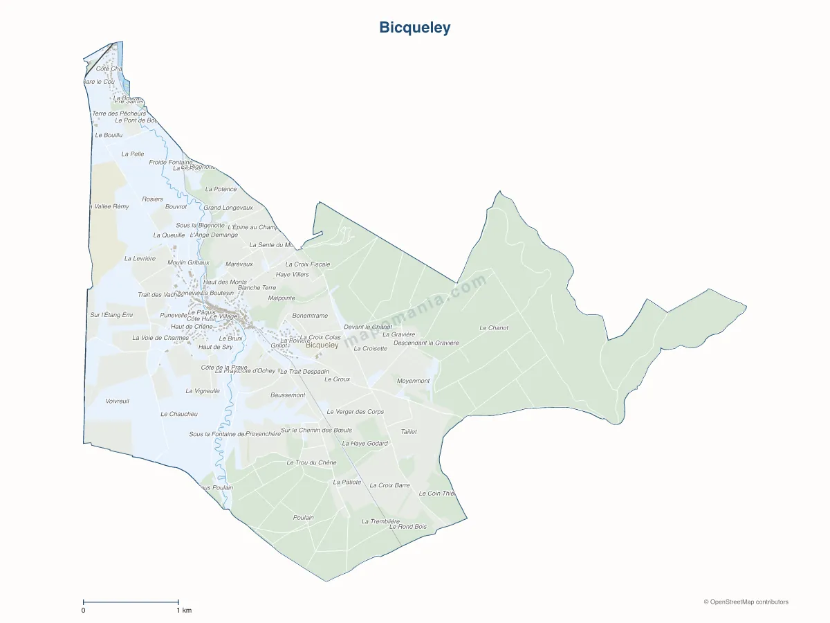 Carte de Bicqueley à personnaliser