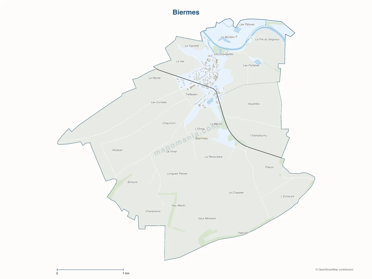 Carte de Biermes à personnaliser