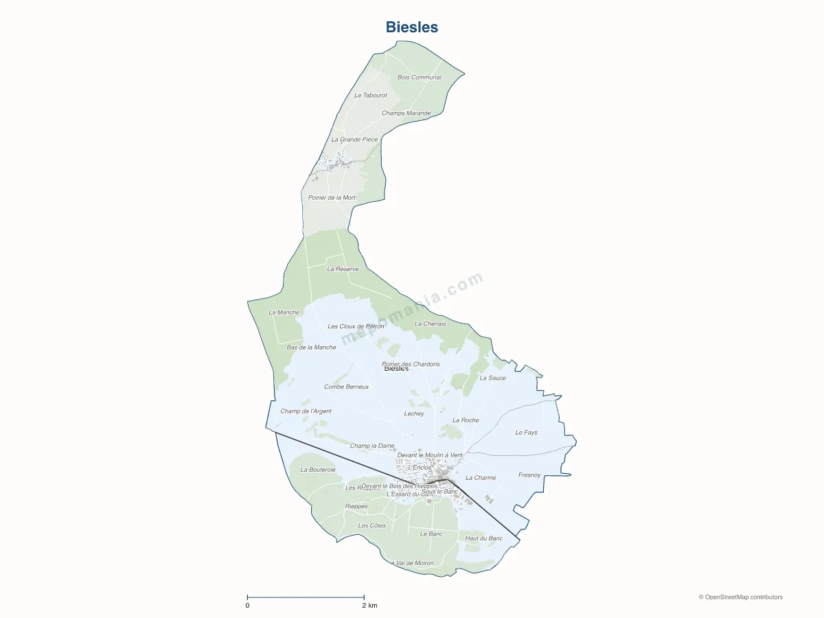 Carte de Biesles à personnaliser