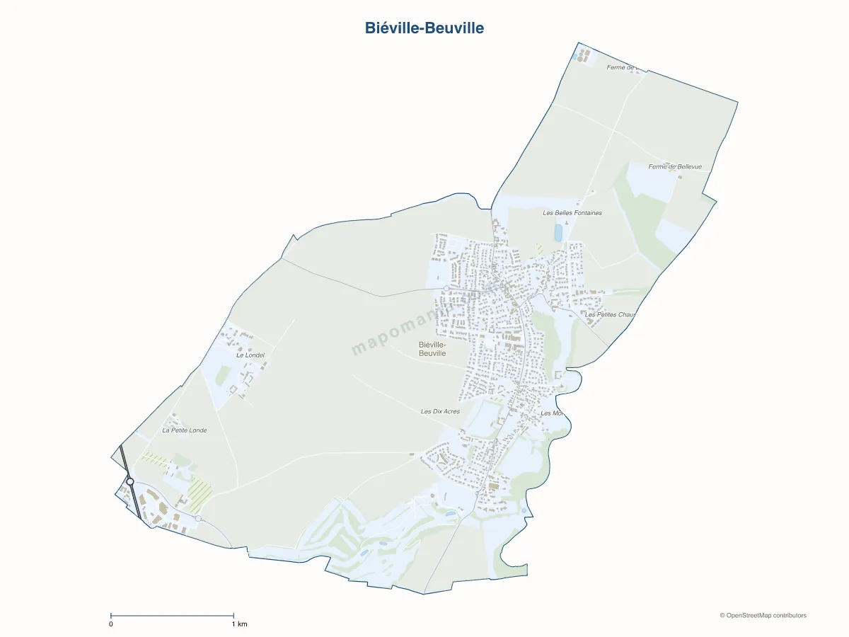 Carte de Biéville-Beuville à personnaliser