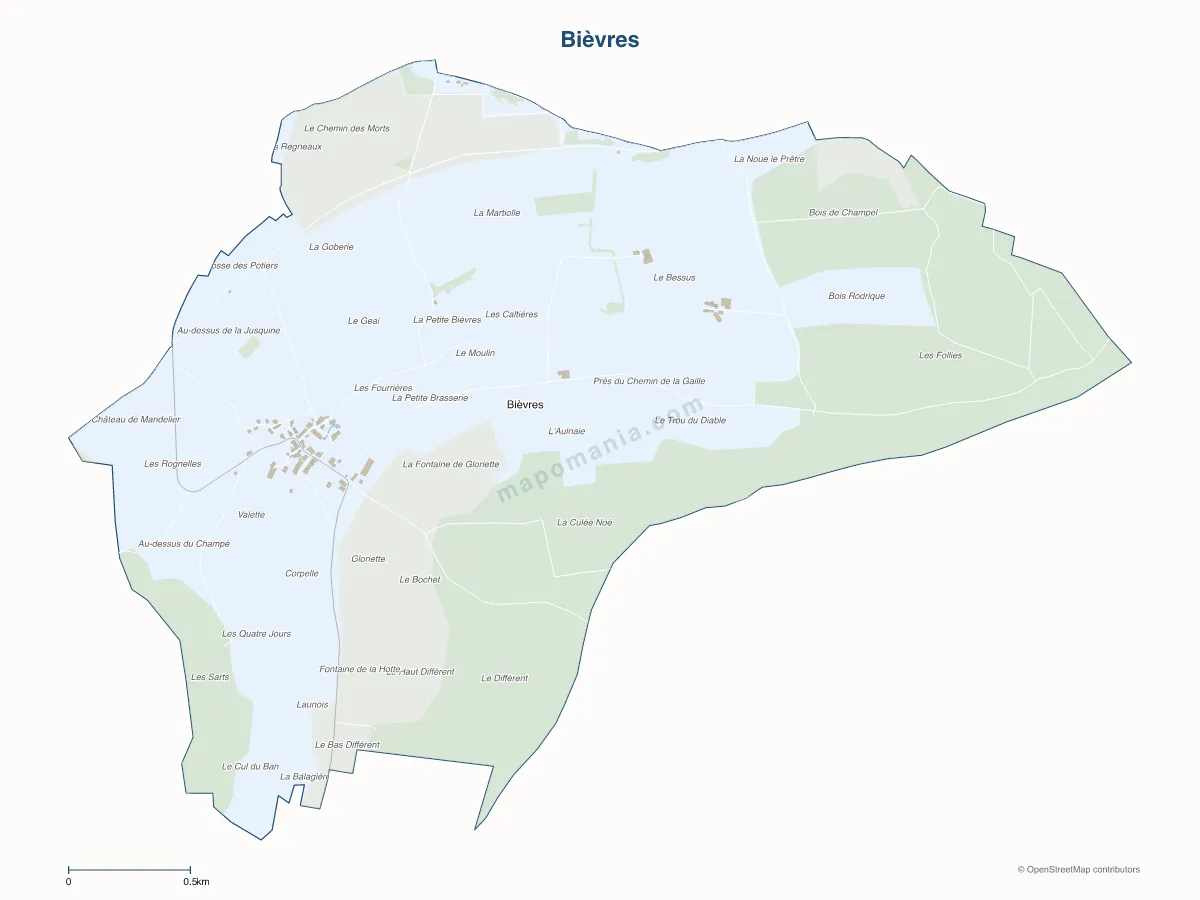 Carte de Bièvres à personnaliser