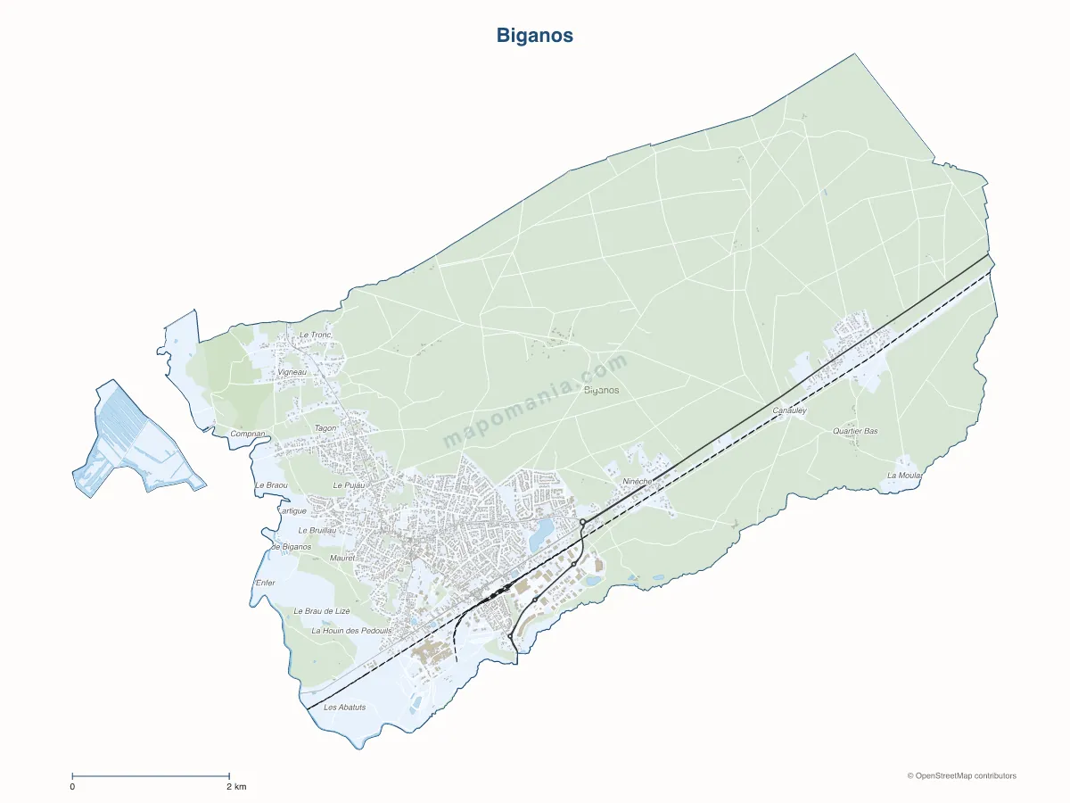 Carte de Biganos à personnaliser