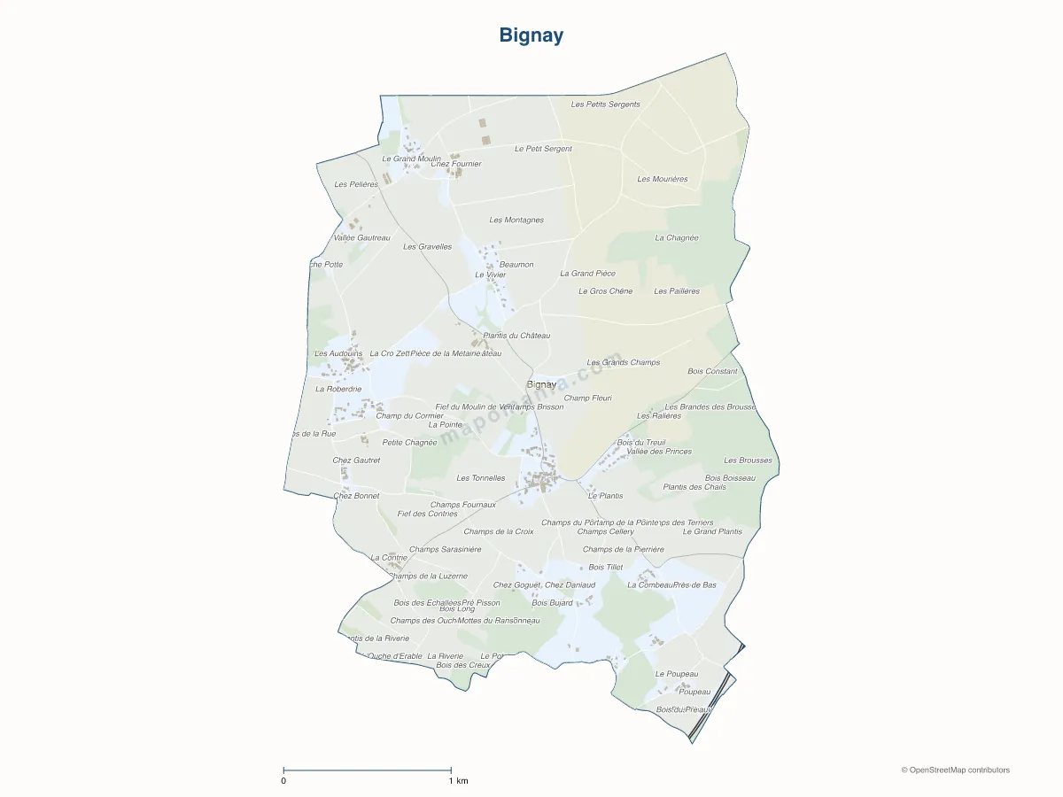 Carte de Bignay à personnaliser